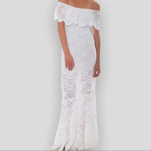 SOLD -Nightcap Off Shoulder Positano Lace in White
